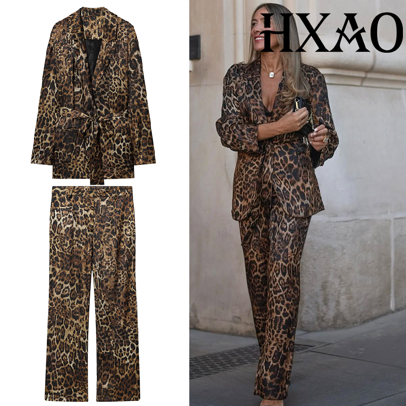 Women Electronic Accessories - HXAO ليوبارد السراويل مجموعات 2 قطعة