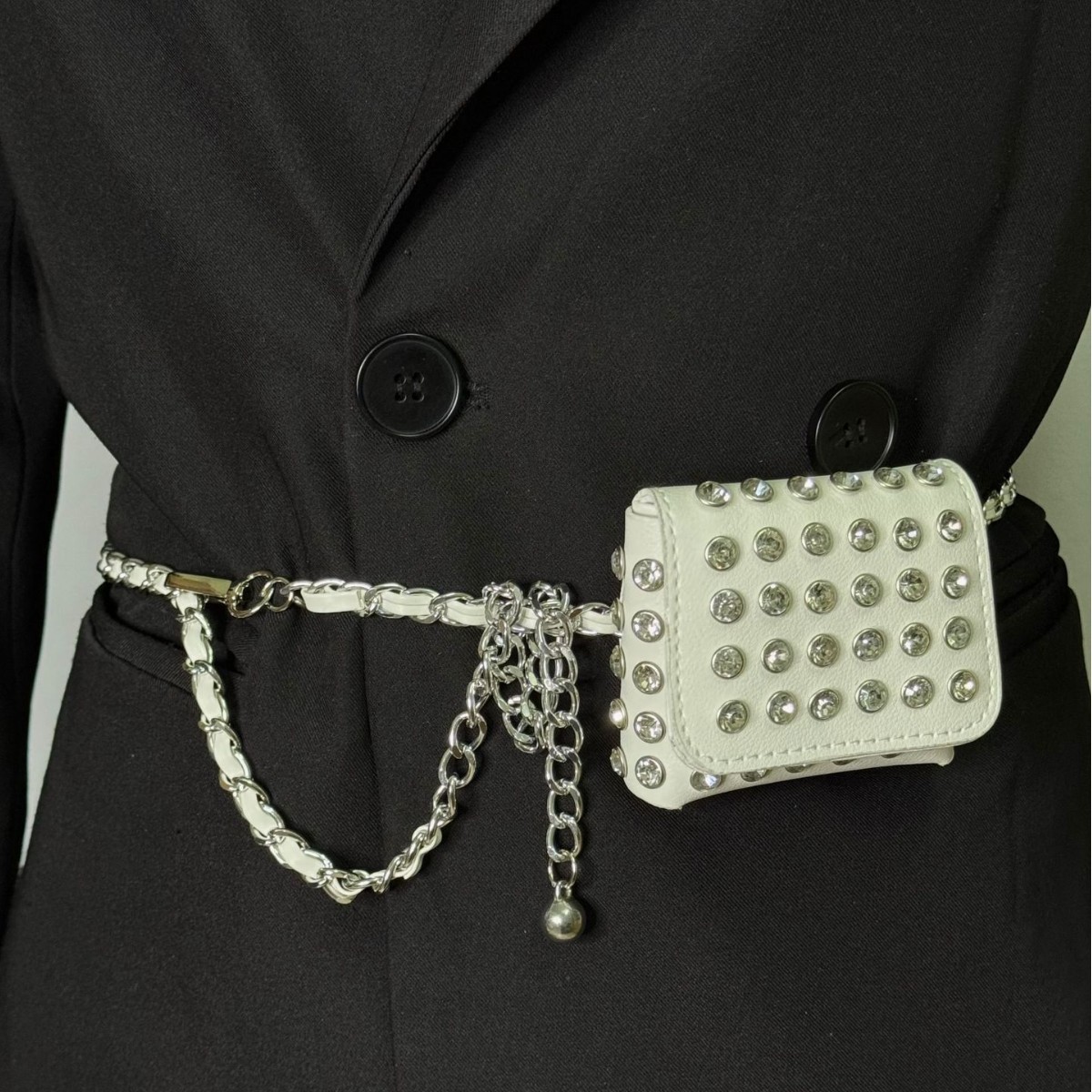 Women'S Jeans Accessories Chain - موضة برشام حقيبة الخصر الصغيرة حقيبة