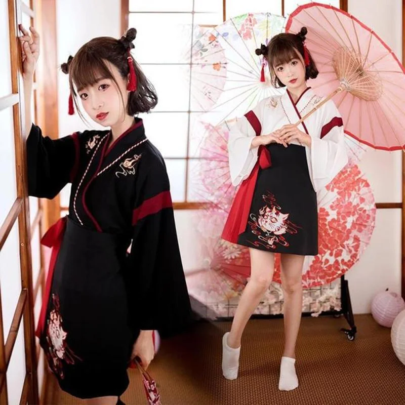 Women'S Kimono Accessories - فستان ياباني كيمونو امرأة أسود أبيض
