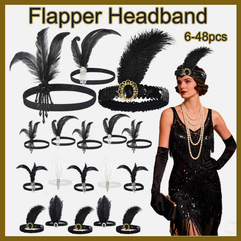 Women'S Accessories In The 1920S - 6-48 قطعة 1920s الزعنفة عقال غاتسبي