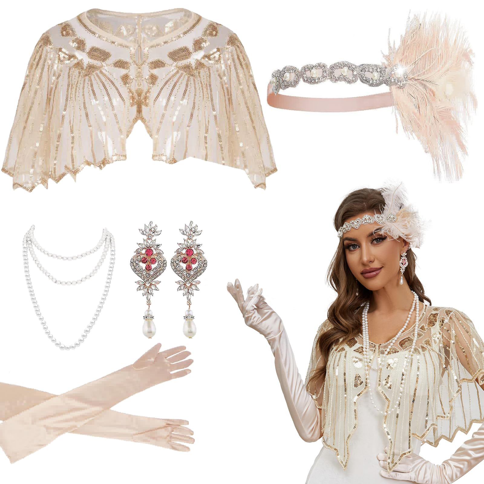 Women'S Accessories In The 1920S - 1920s غاتسبي حفل زفاف ريشة عقال