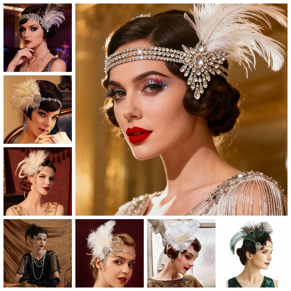 ريترو خمر ريشة عقال الترتر كري - مراجعة Women'S Accessories In The 1920S وسعره