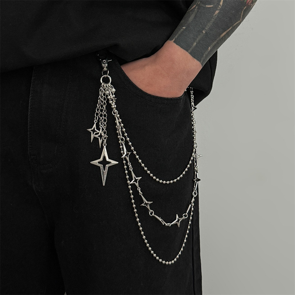 سلسلة بنطلون معدنية متعددة الط - مراجعة Women'S Jeans Accessories Chain وسعره