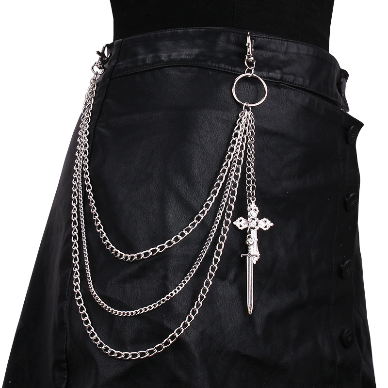 الهيب هوب الجمجمة الصليب السرا - مراجعة Women'S Jeans Accessories Chain وسعره