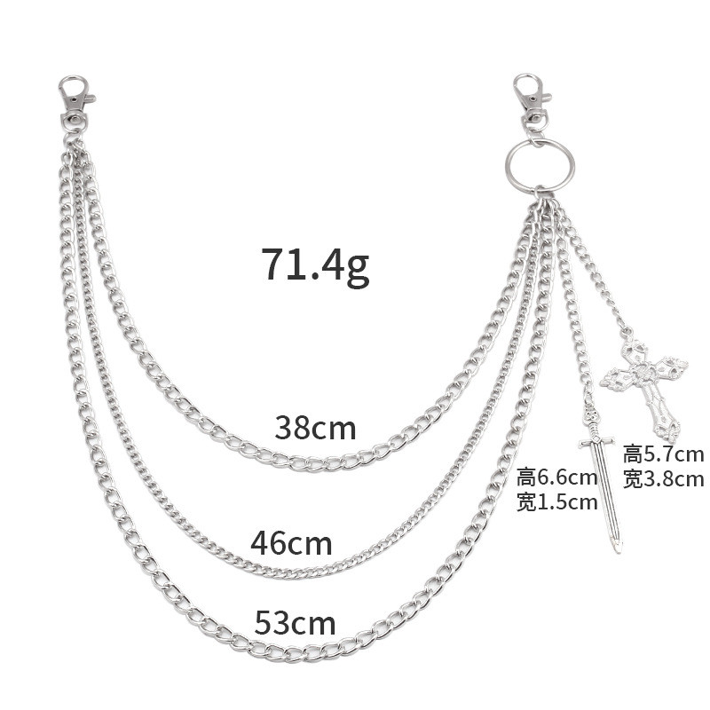 الهيب هوب الجمجمة الصليب السرا - مراجعة Women'S Jeans Accessories Chain وسعره