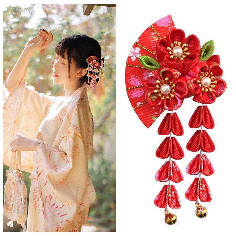 مشبك شعر على شكل مروحة بشرابات - مراجعة Women'S Kimono Accessories وسعره
